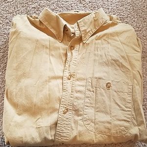 👔 CABELA'S 👔 BEIGE BUTTON DOWN SHIRT